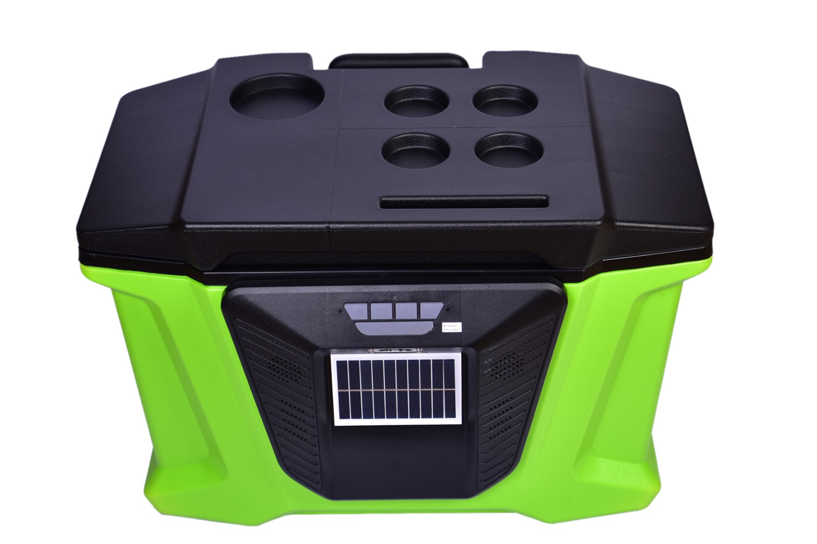 Ice Box Cooler and Bluetooth Speaker with solar system VAN 5500 – Green